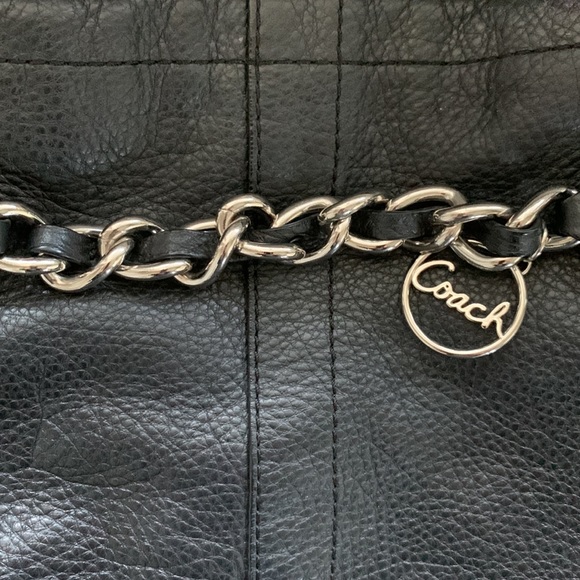 Vintage Coach Chain Duffel Crossbody pebbled leather Shoulder bag purse - Picture 3 of 12